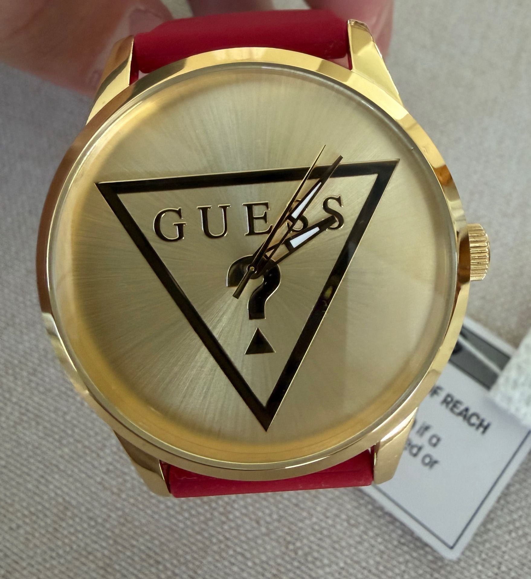GUESS Ladies Red Gold Tone Analog Watch - U1409G5M 2