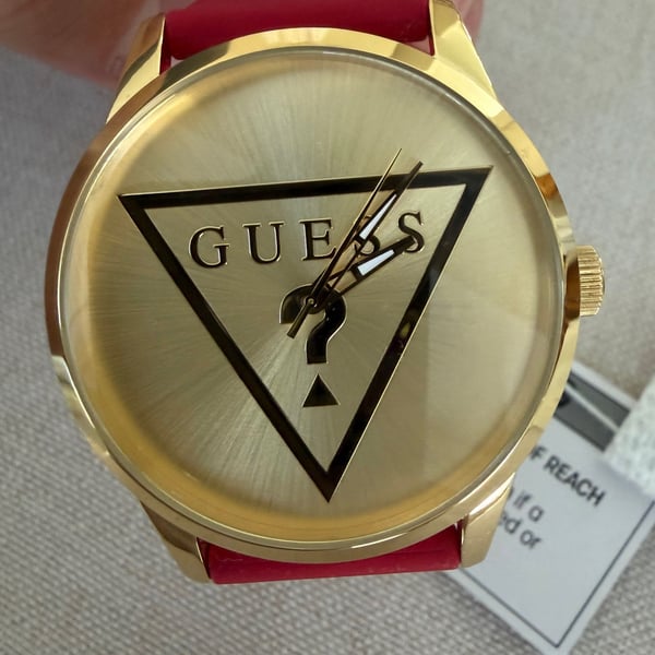 GUESS Ladies Red Gold Tone Analog Watch - U1409G5M