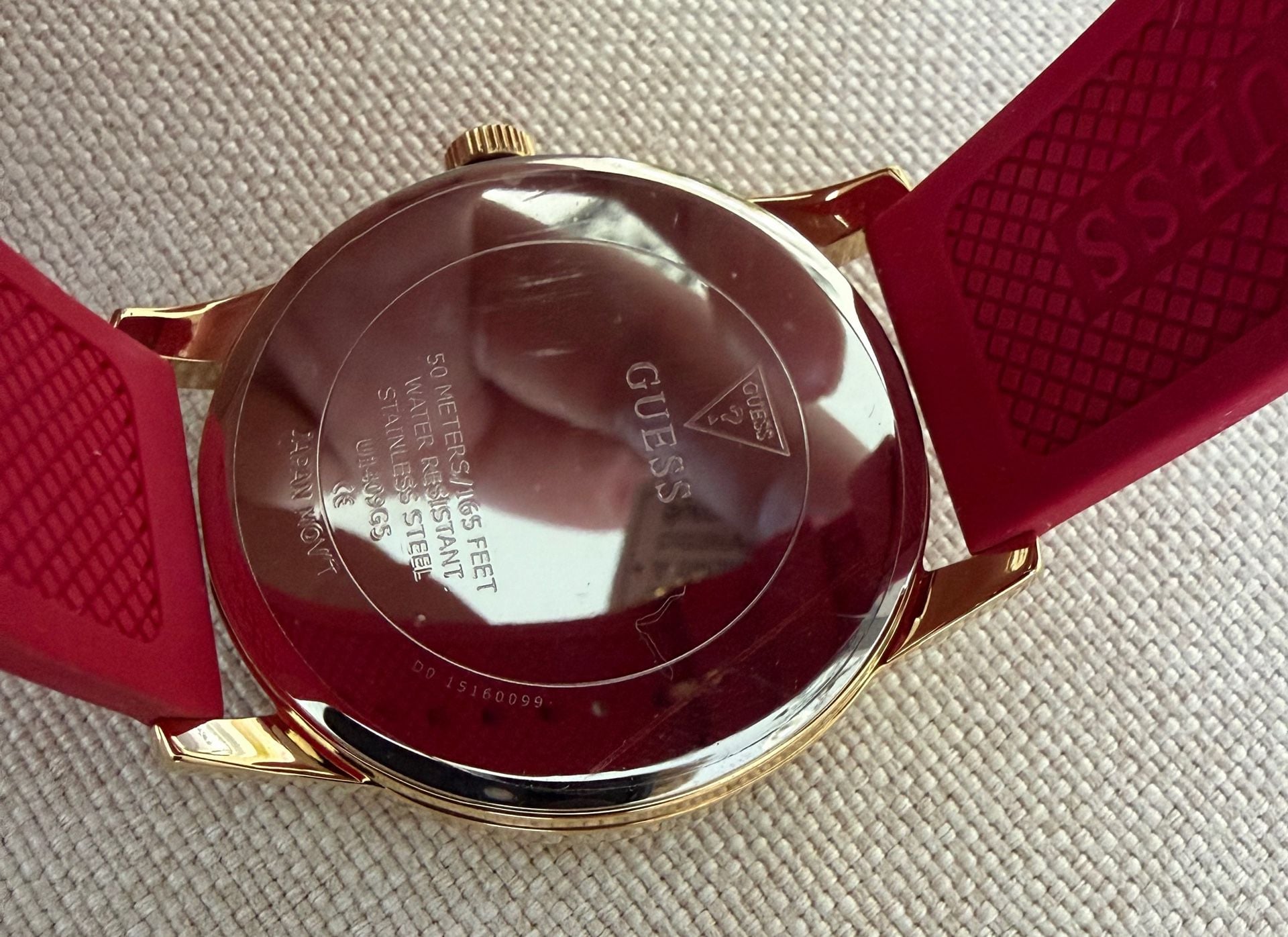 GUESS Ladies Red Gold Tone Analog Watch - U1409G5M 5