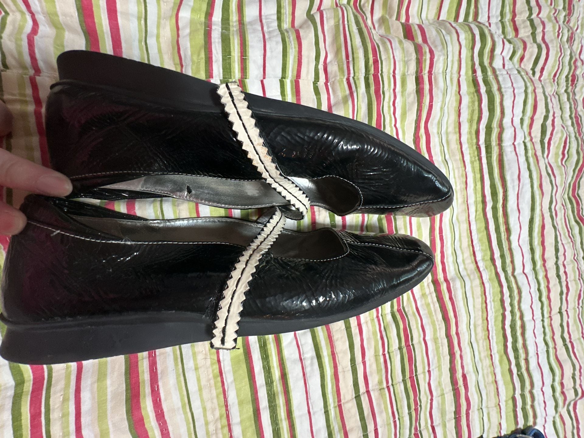 Aerosoles Mary Jane Flats Size 9.5Black Patent Leather 7