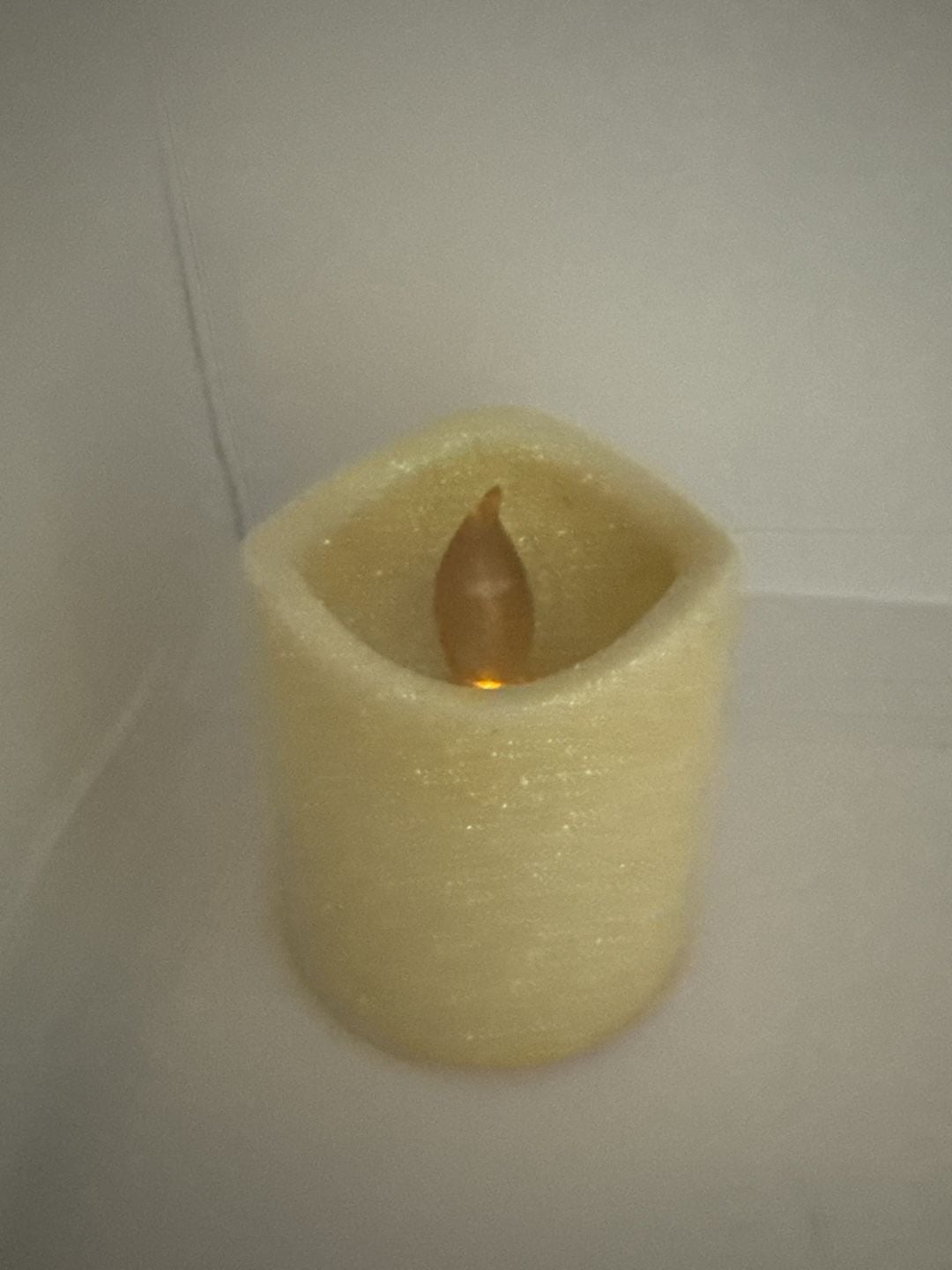 Unbranded Gold Glitter Flameless LED Pillar Candle 3 Inch Dia X 3 Inch H 6