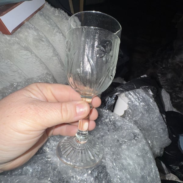 Jeannette Iris & Herringbone Clear Wine Cordial Glass