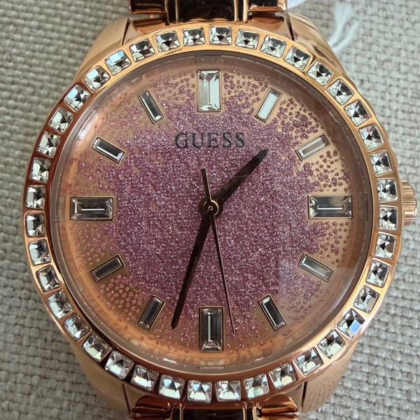 Guess Glitter Burst GW0405L3 Watch Rose Gold Stainless Steel Crystal Bezel