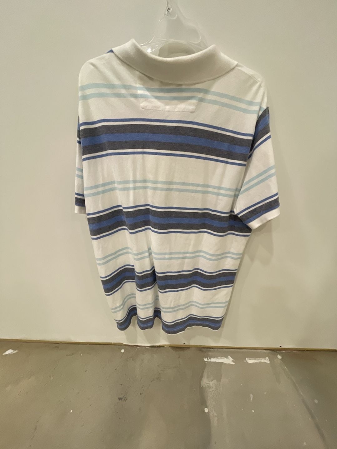 Chaps Striped Polo Size XL Blue White Natural Stretch 5