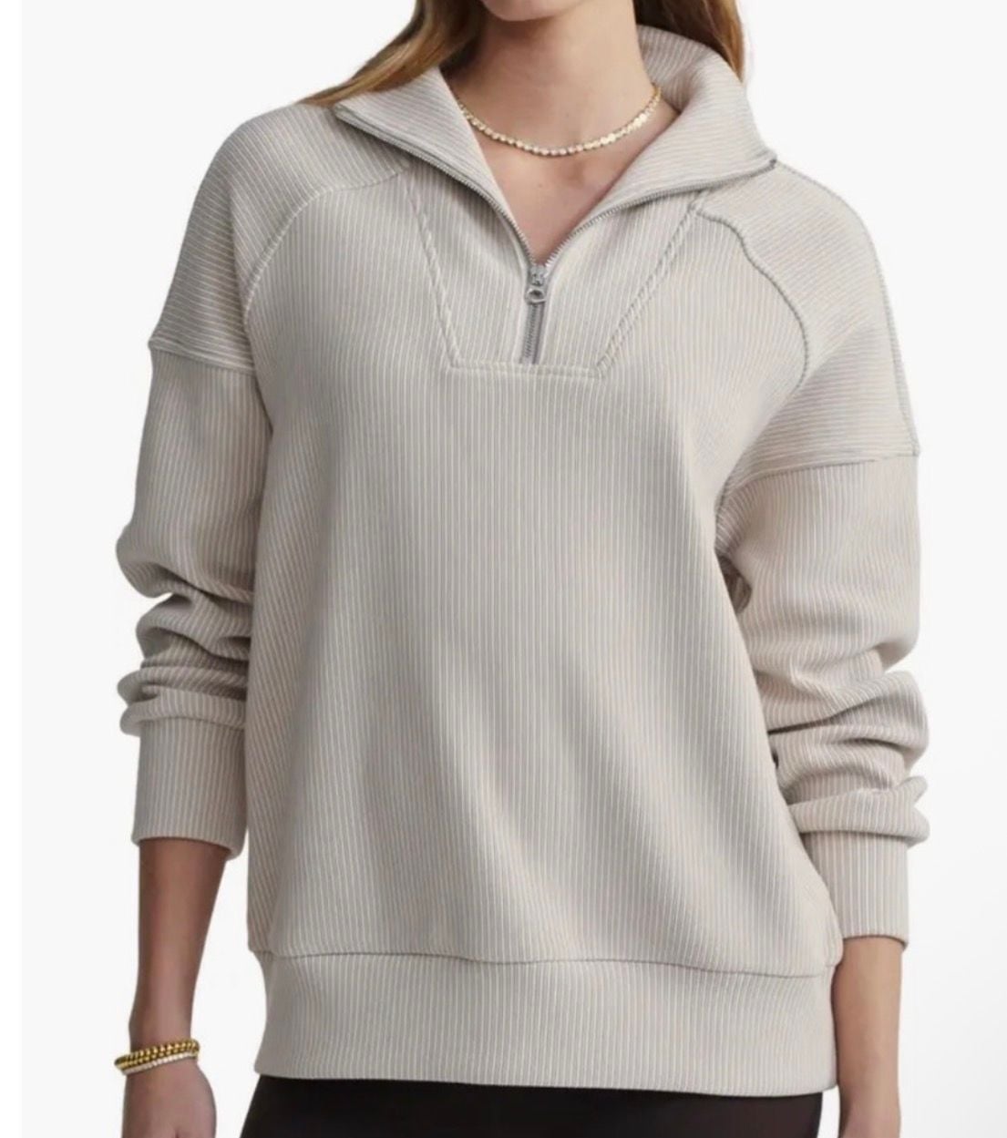 Varley Rheo 2.0 Ottoman Ribbed Half Zip Pullover NEW 3