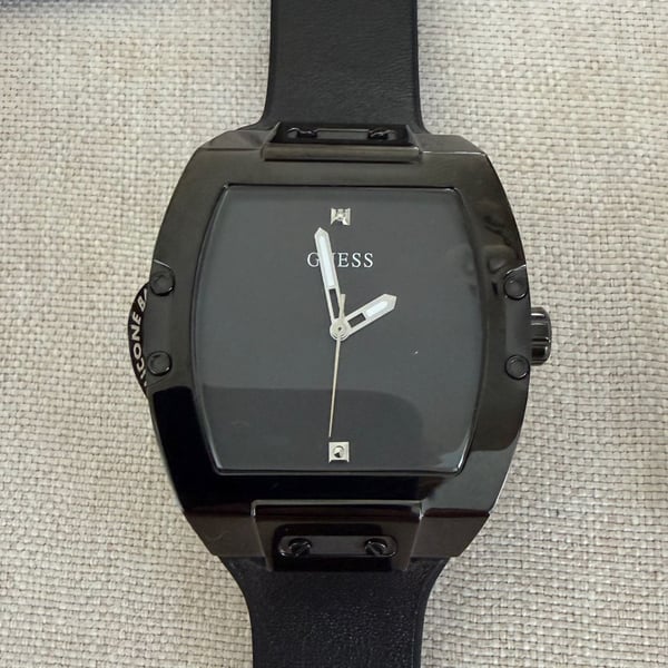 Guess GW0386G1 Phoenix Men's Black Tonneau Watch Genuine Diamond