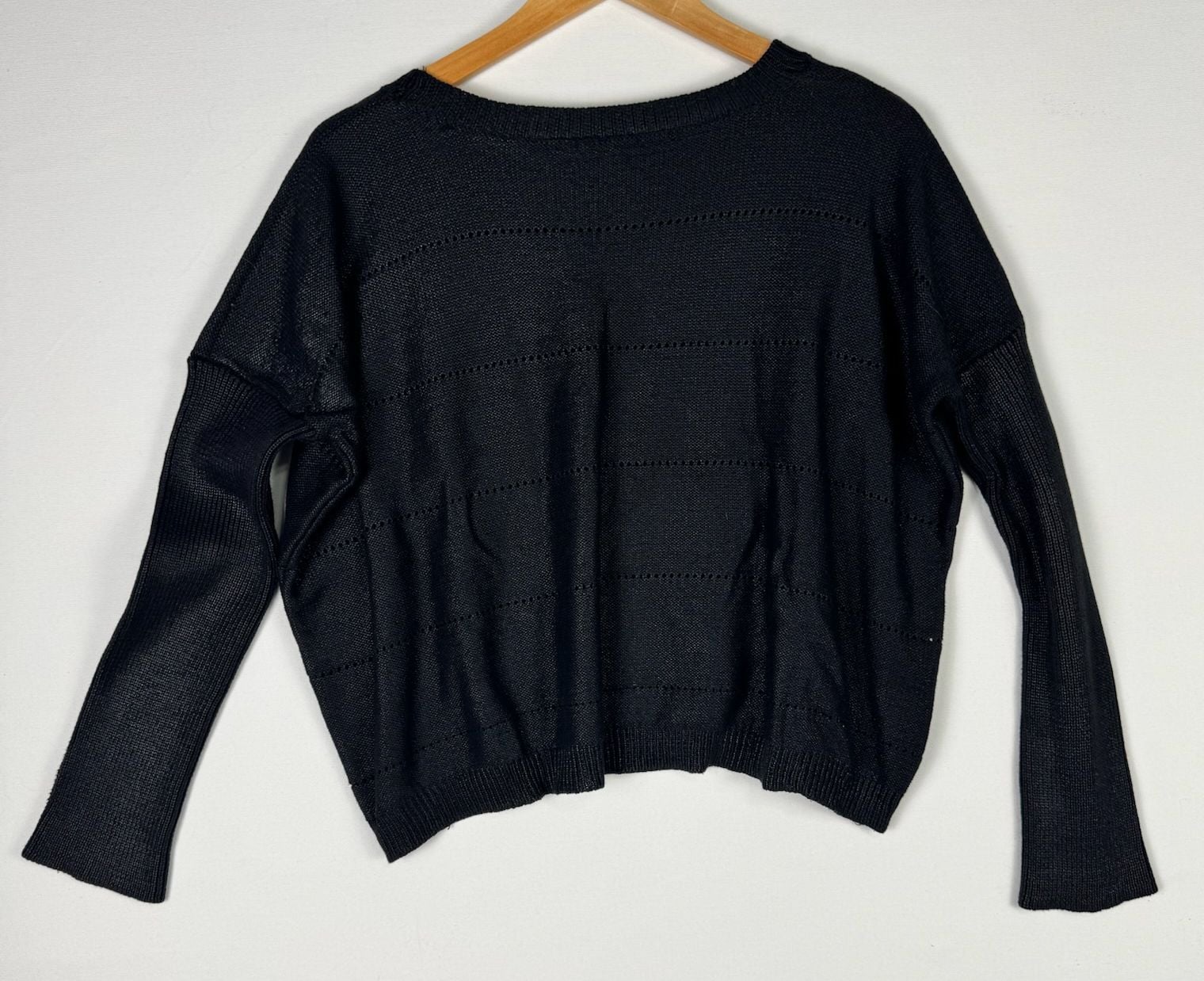 Black Knit Pocket Long Sleeve Sweater 4