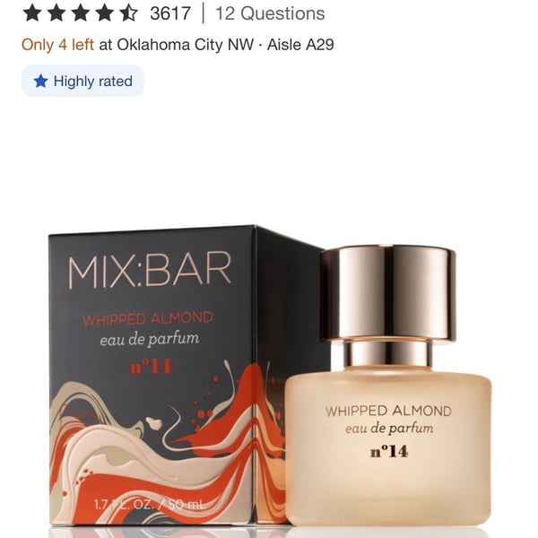 MIX:BAR Women's Eau De Perfume - Whipped
Almond - 1.7 fl oz