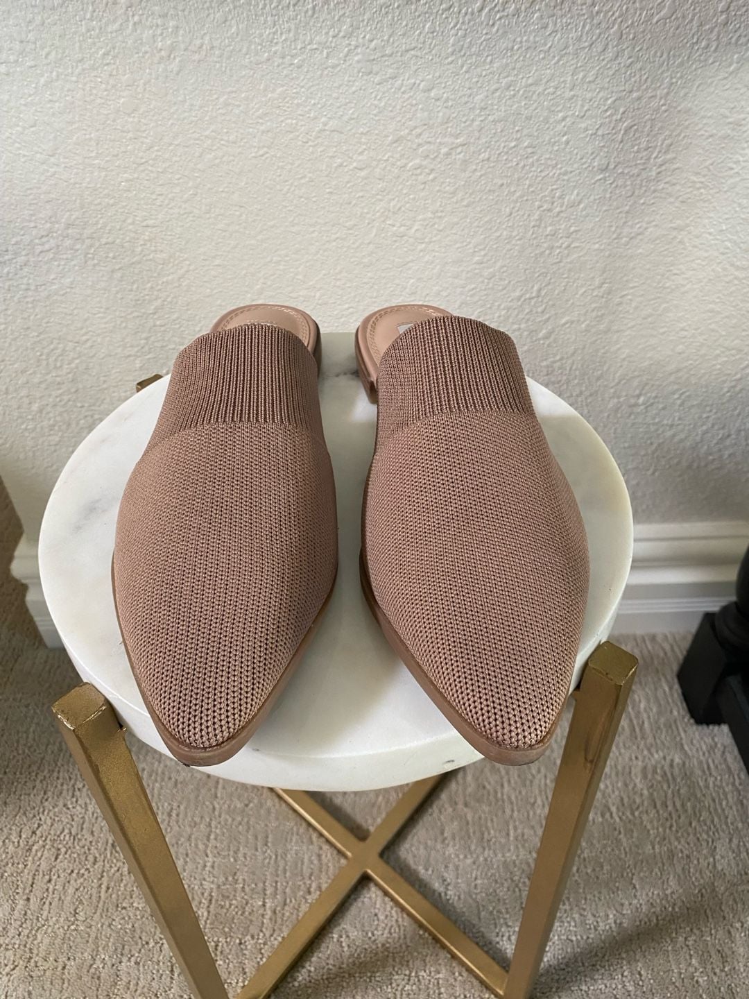 Steven New York Valdez Knit Mule Size 8 1/2 Beige Pointed Toe Flat Slip On 4