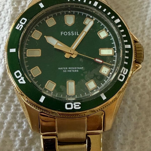 Fossil Dalton BQ2884 Gold-Tone Green Dial Stainless Steel Watch