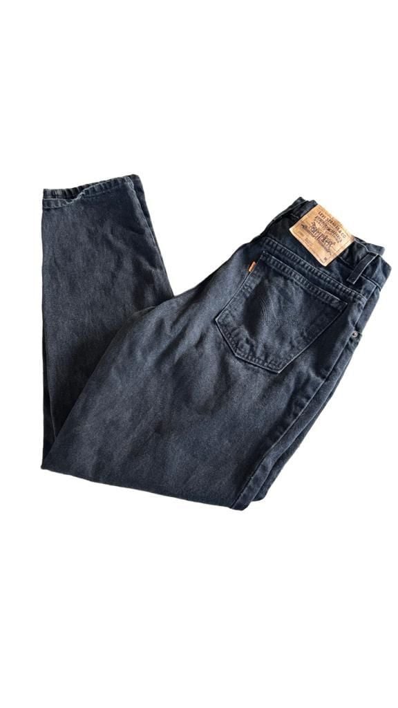 90’s Levi's 950 Relaxed Fit Tapered Leg Jeans Size 13 Jr Black Orange Tab 2