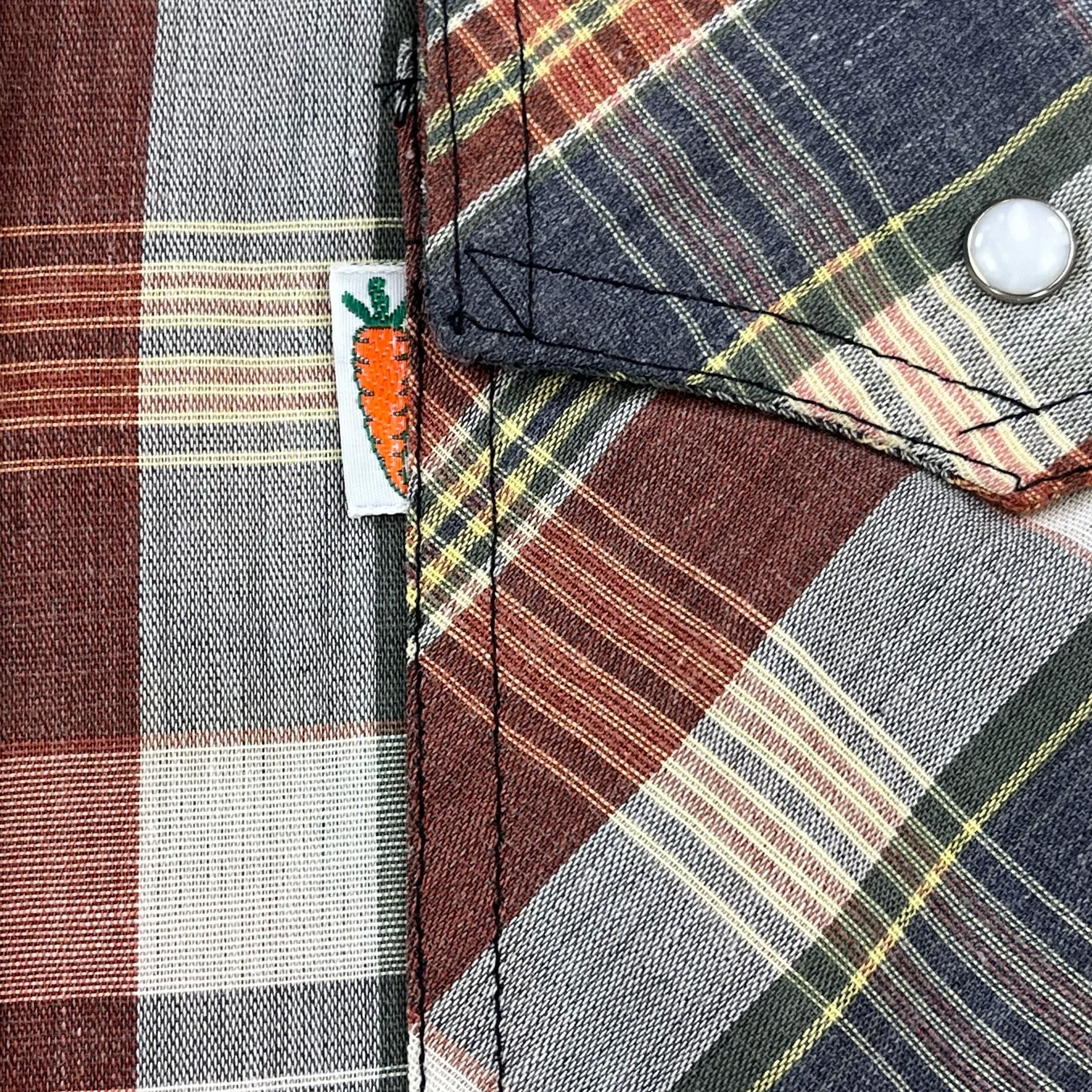 Vintage 1970s Levi's Fresh Produce Plaid Western Pearl Snap Shirt-Sz L 3
