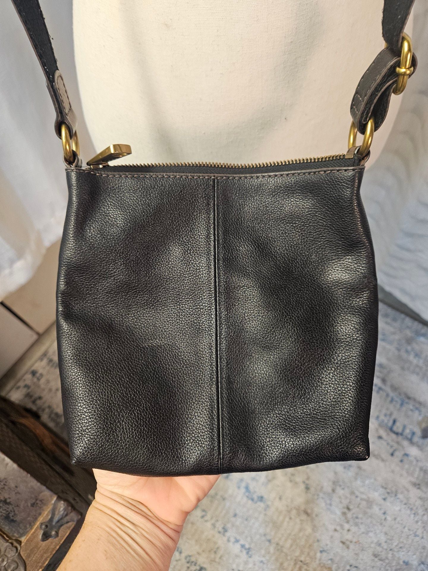 Fossil Black Leather Crossbody Bag 3