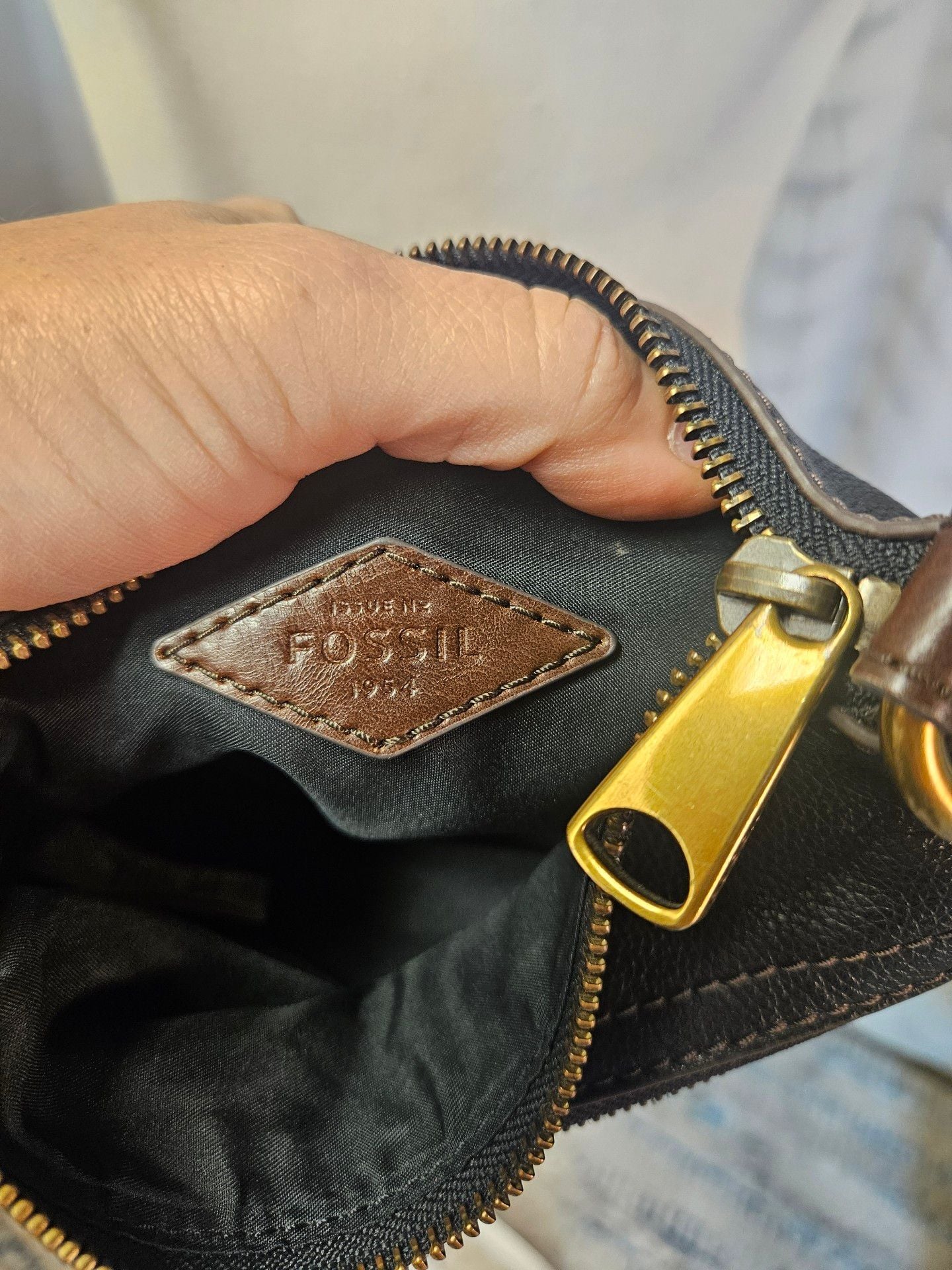 Fossil Black Leather Crossbody Bag 7