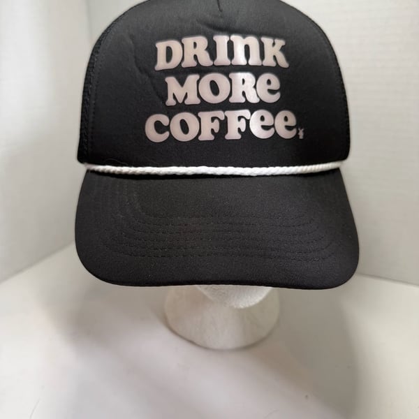 Dutch Bros Drink More Coffee Trucker Hat Black Mesh Snapback