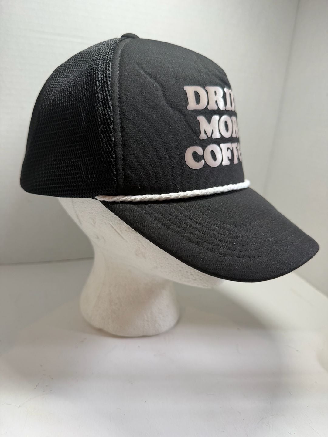 Dutch Bros Drink More Coffee Trucker Hat Black Mesh Snapback 3