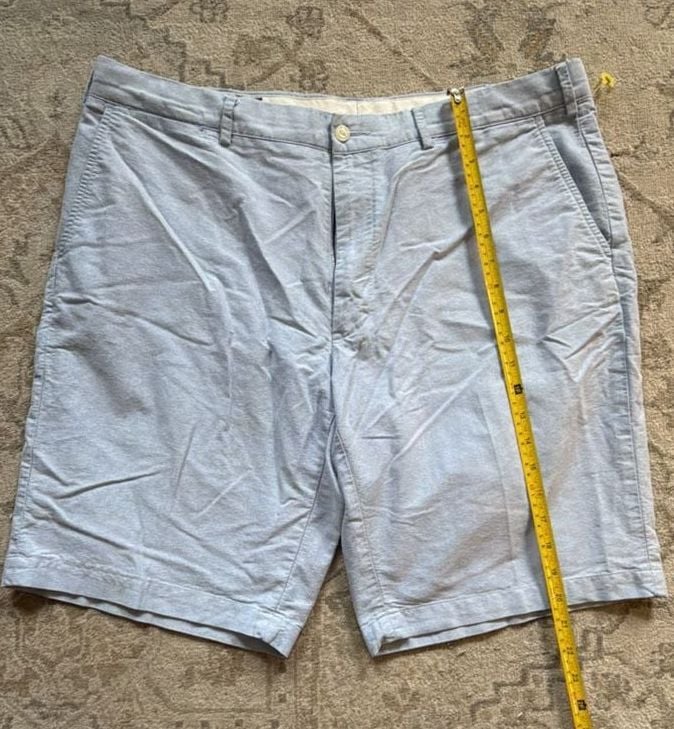 Polo Ralph Lauren Shorts Size 38 Light Blue Cotton Chino Flat Front 2