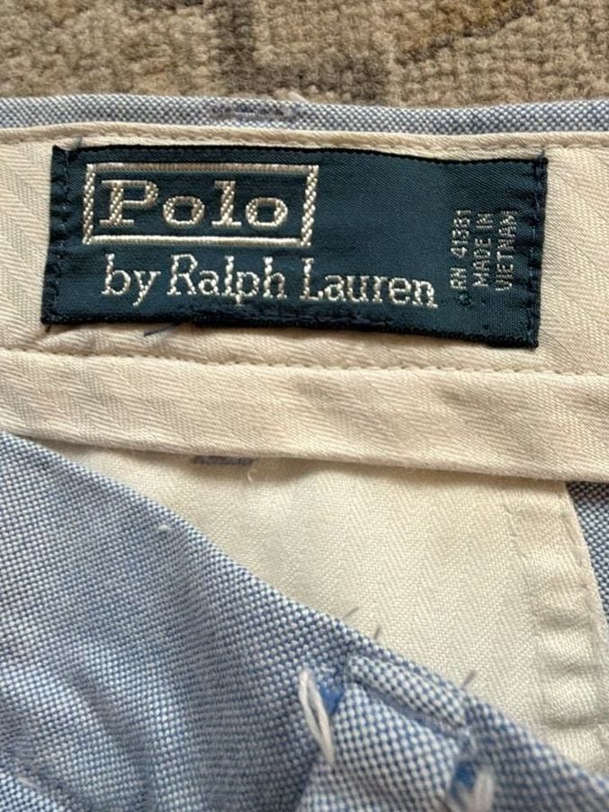 Polo Ralph Lauren Shorts Size 38 Light Blue Cotton Chino Flat Front 4