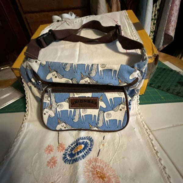 Unionbay Unicorn Fanny Pack Blue White Belt Bag