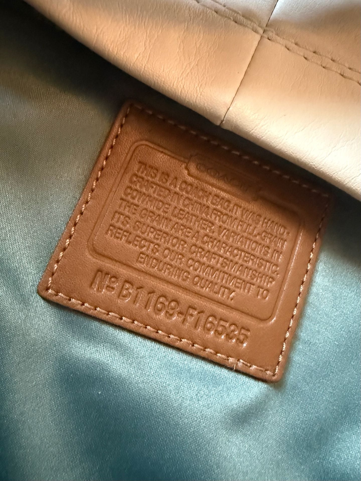 Coach Pebble Leather Scout Hobo Handbag White Brown 11