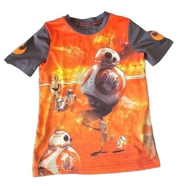 Star Wars BB-8 Graphic T-Shirt Size M (5/6) Orange Gray