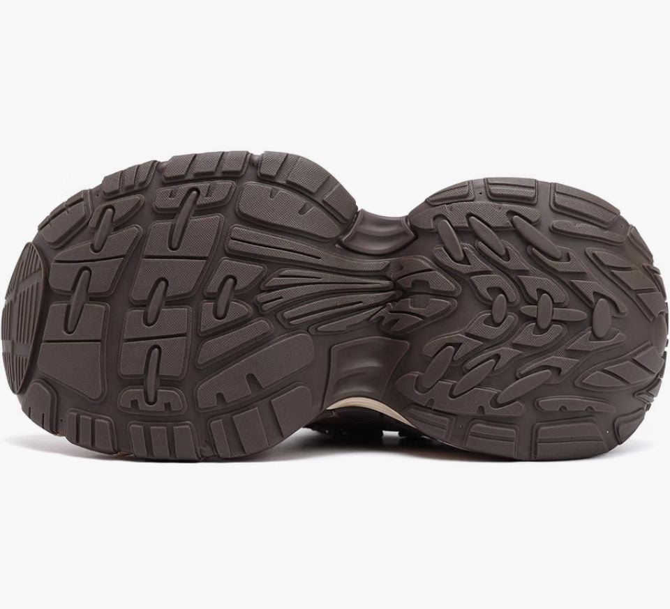 Women’s Drikler Platform Chunky Sneakers Multicolor Brown Leather Size 8 7