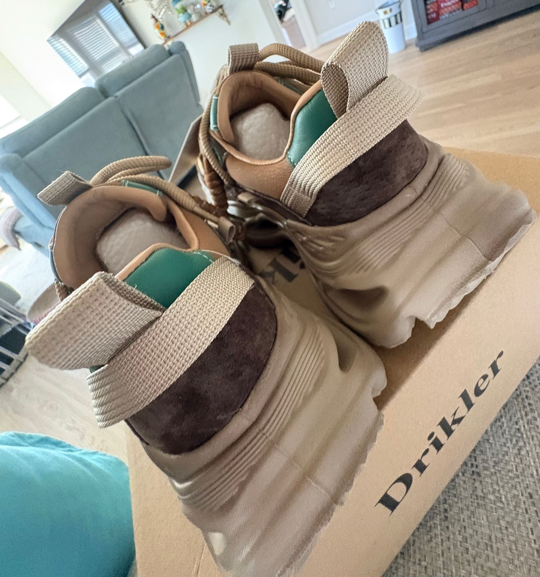 Women’s Drikler Platform Chunky Sneakers Multicolor Brown Leather Size 8 10