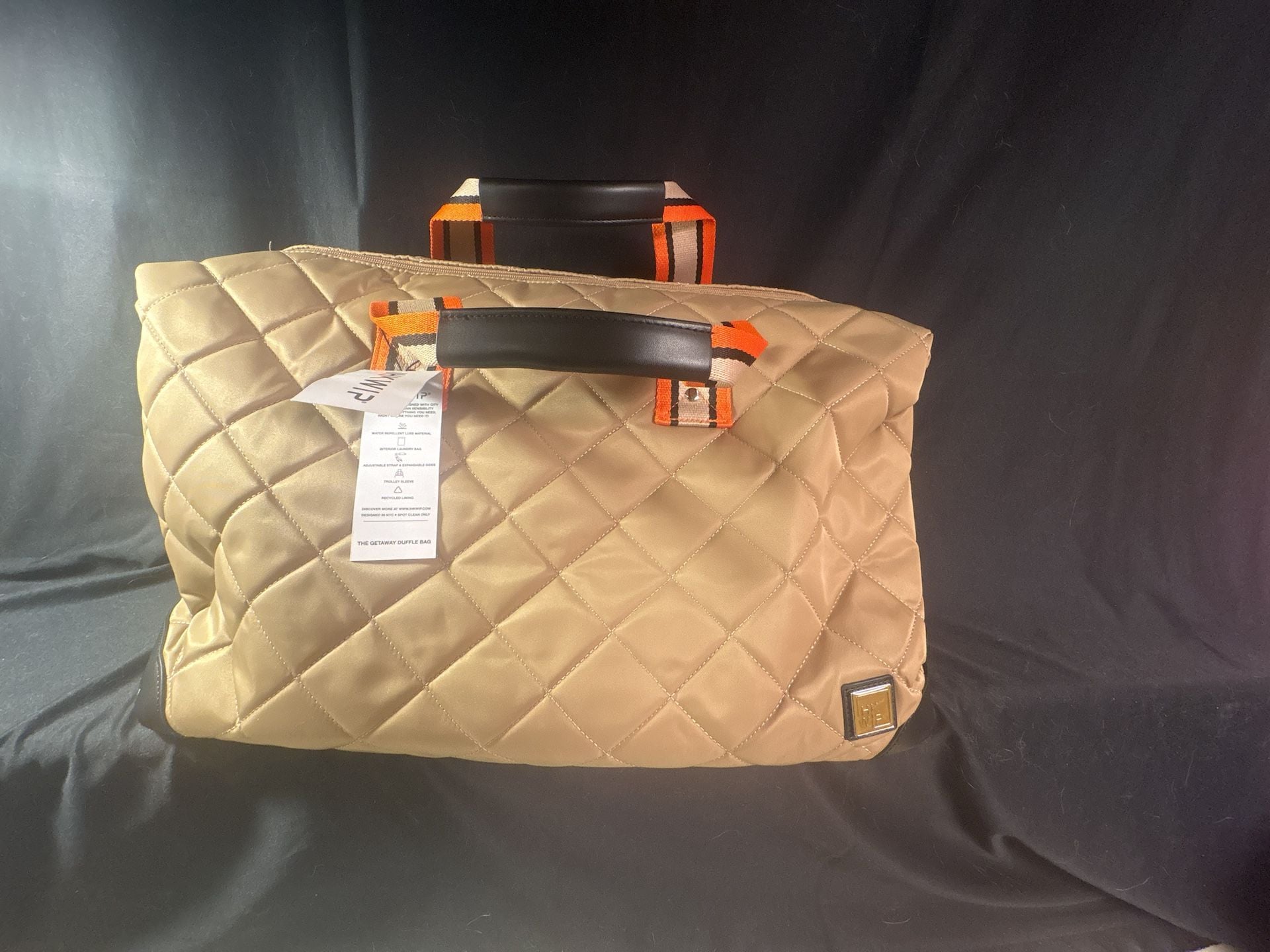 IHKwip The Getaway Duffle Bag Gold Quilted Nylon 2