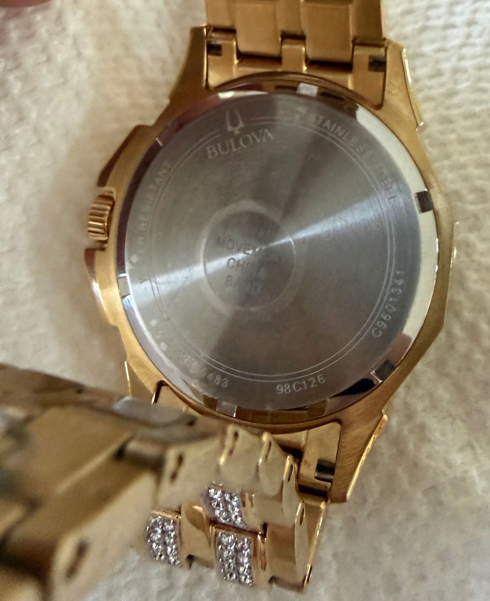 Bulova Octava 98C126 Gold Pavé Crystal Watch 4