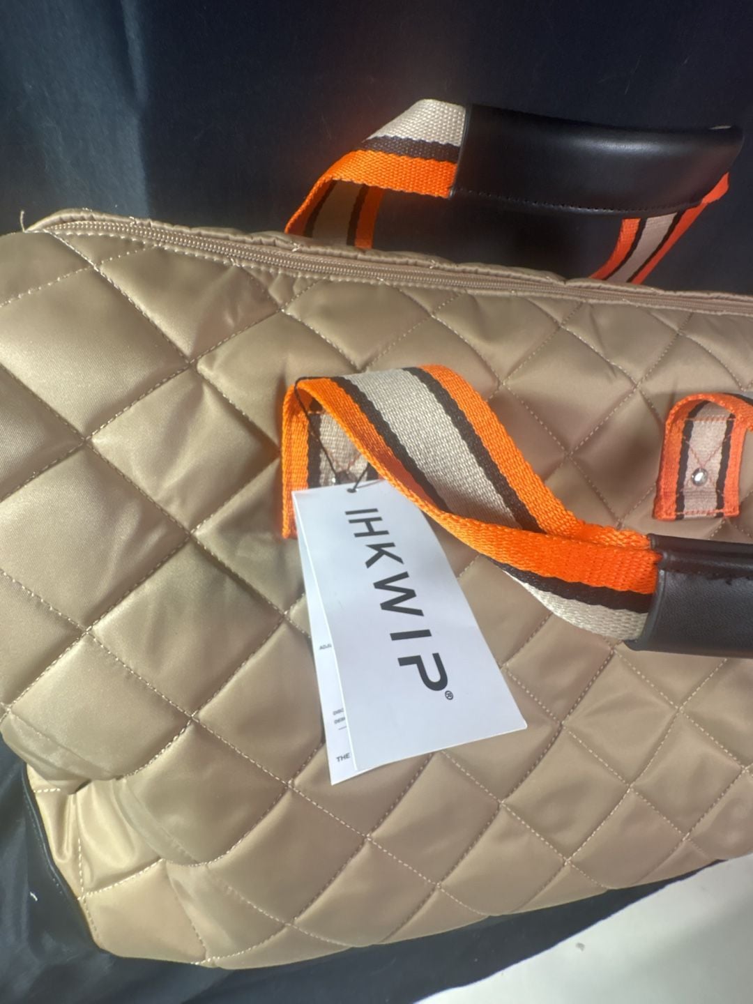 IHKwip The Getaway Duffle Bag Gold Quilted Nylon 4