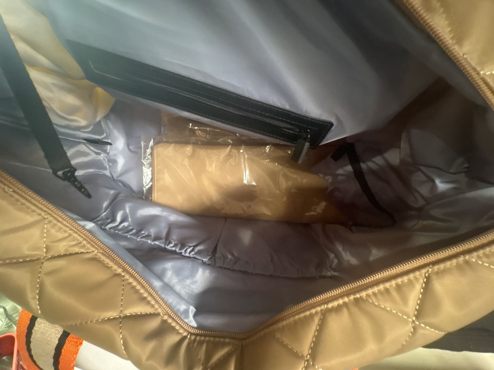IHKwip The Getaway Duffle Bag Gold Quilted Nylon 9