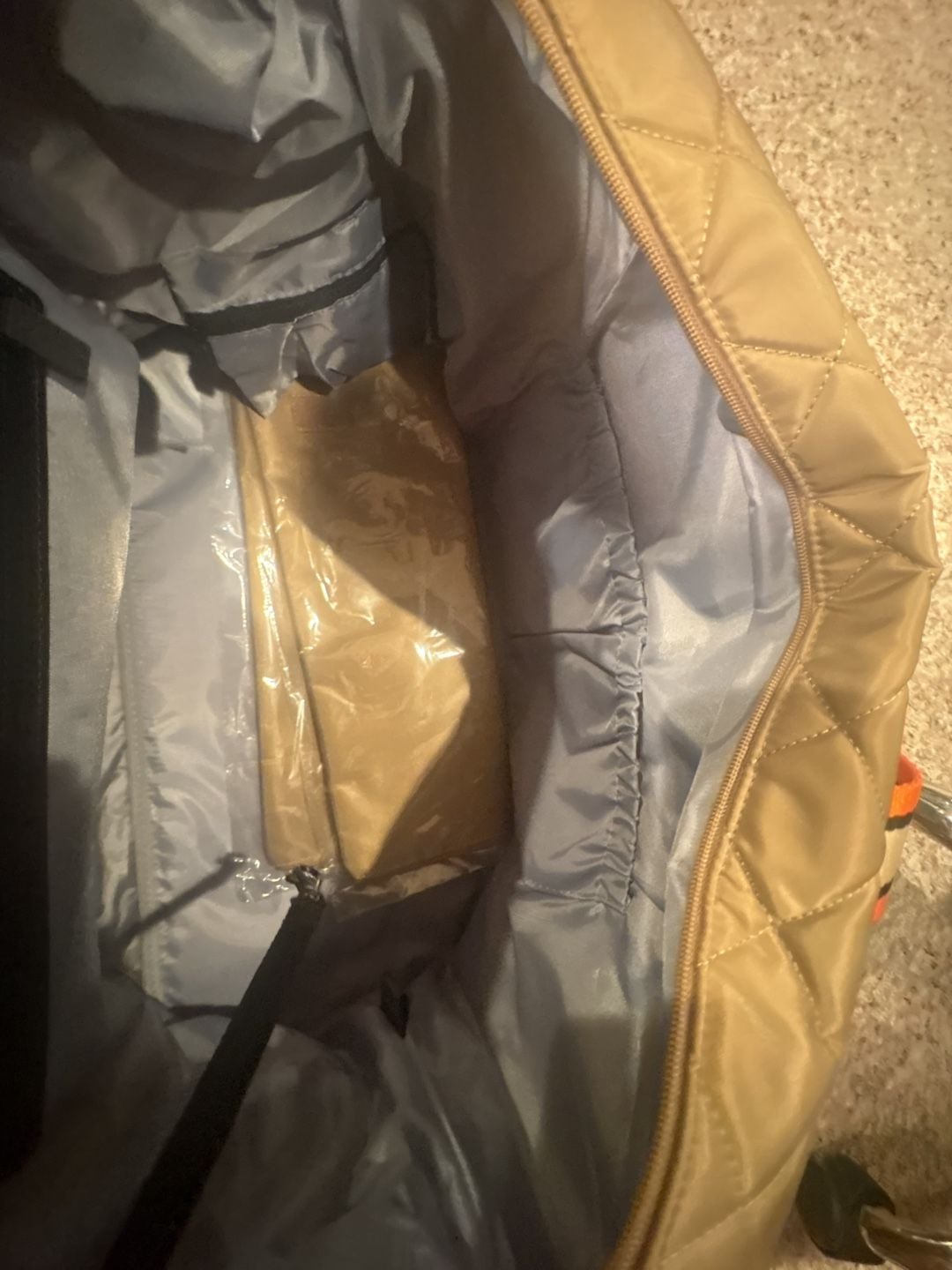 IHKwip The Getaway Duffle Bag Gold Quilted Nylon 10