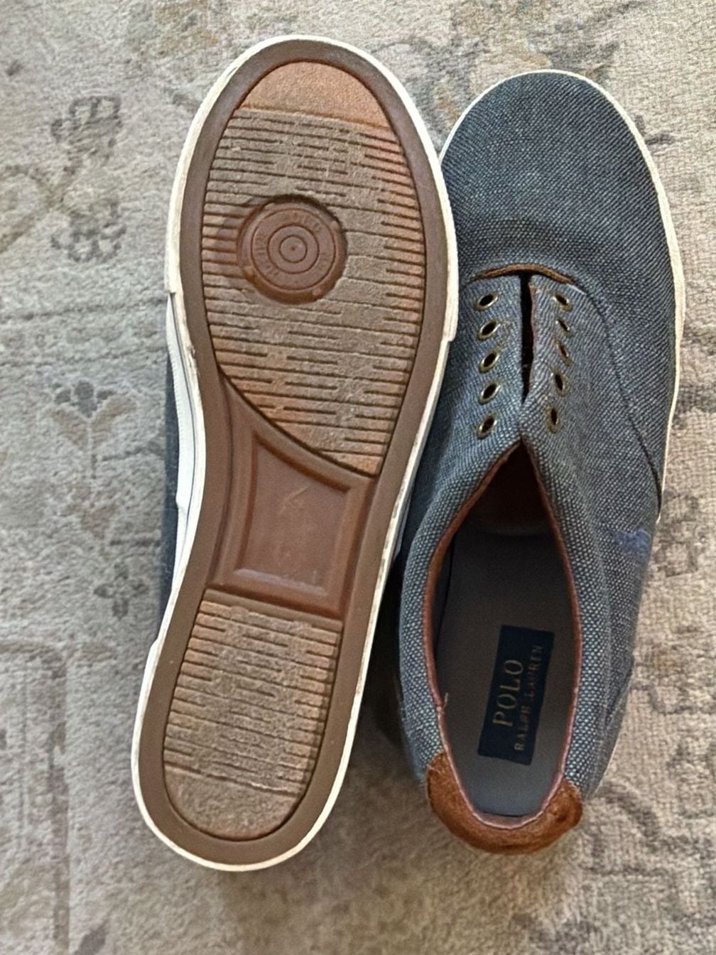 Polo Ralph Lauren Blue Denim Sneakers Size 8