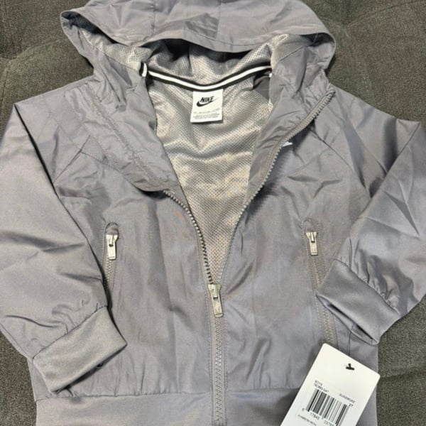 Nike Windbreaker Jacket Size 2T Gray Full Zip