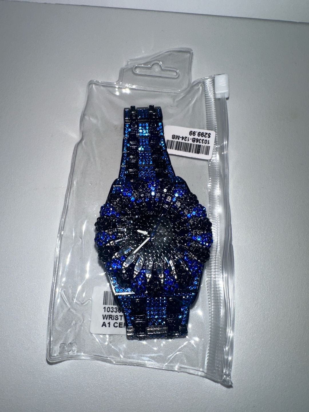 Wrist Watch Blue Iced Out Rhinestone 2