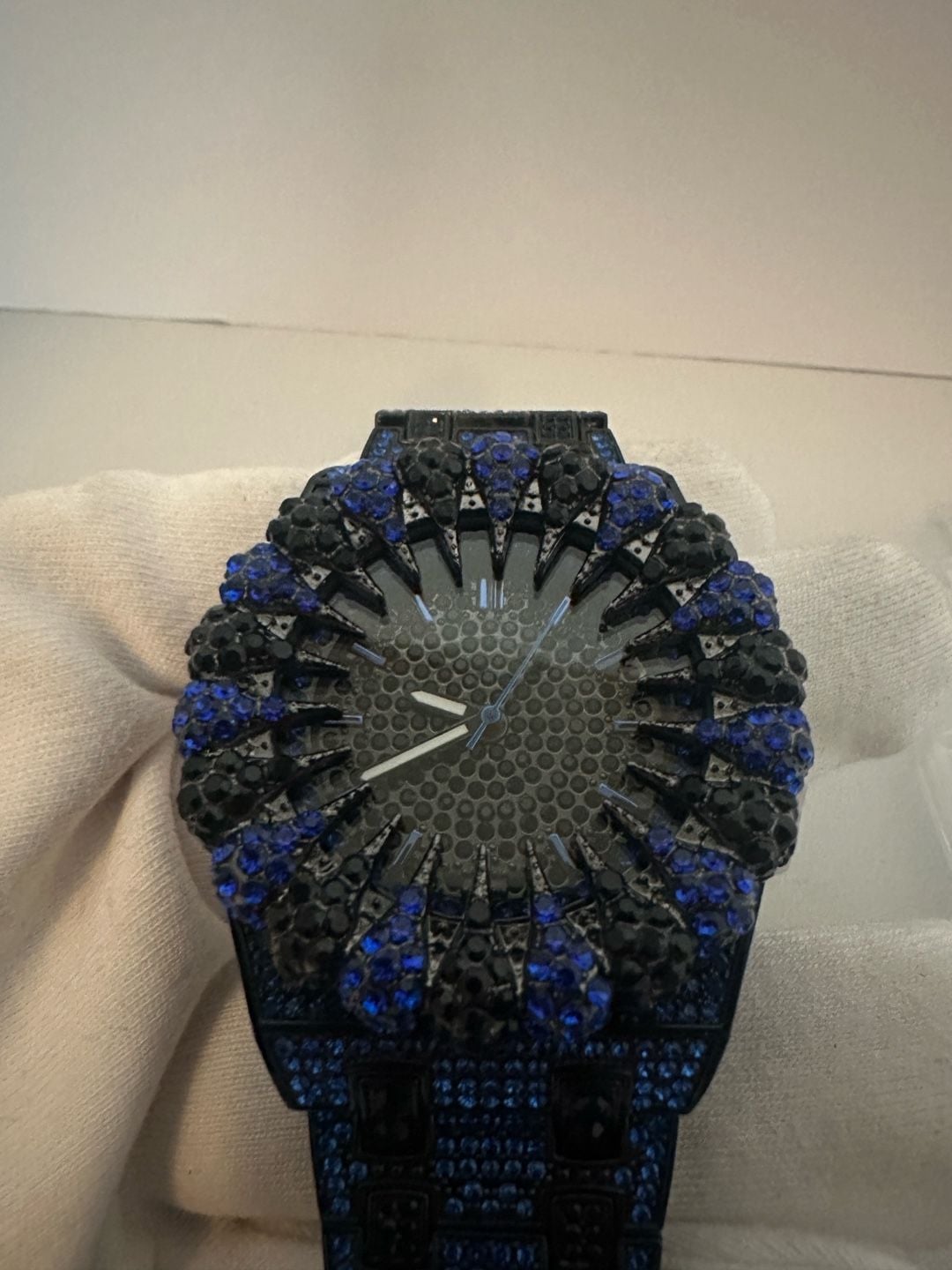 Wrist Watch Blue Iced Out Rhinestone 4