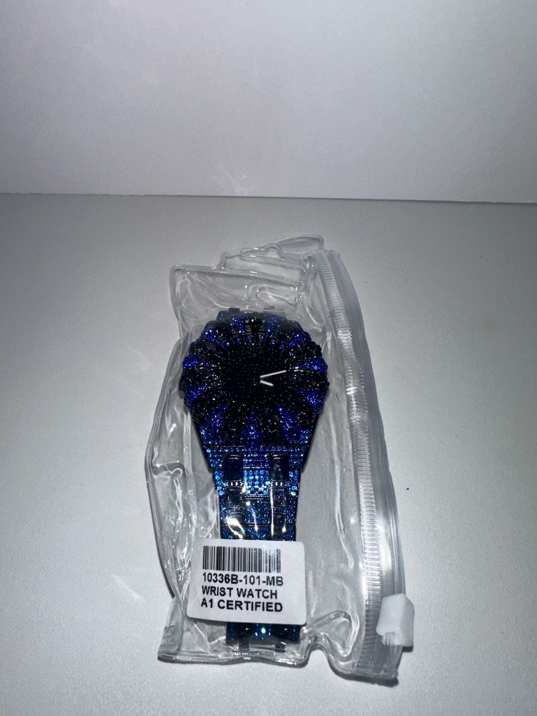 Wrist Watch Blue Iced Out Rhinestone 6