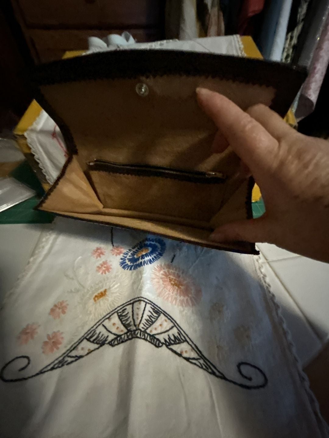 Vintage Brown Snakeskin Envelope Clutch Bag 3
