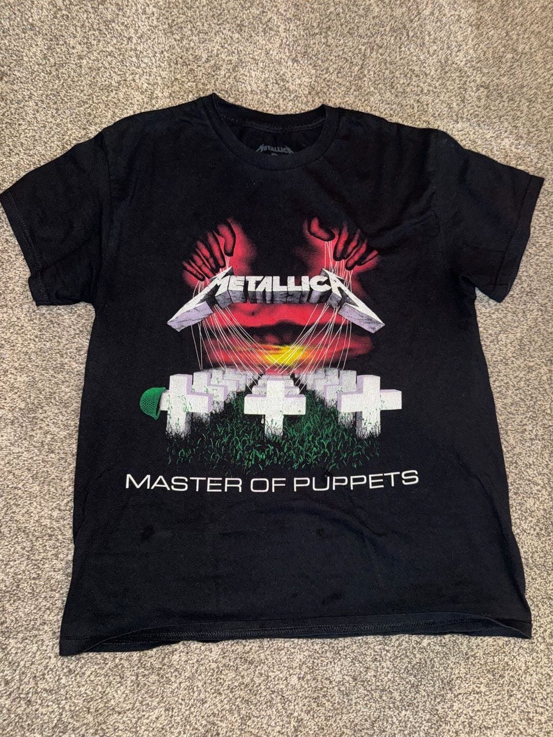 Metallica Master of Puppets T-Shirt Size M Black Rock Band Graphic Tee 2