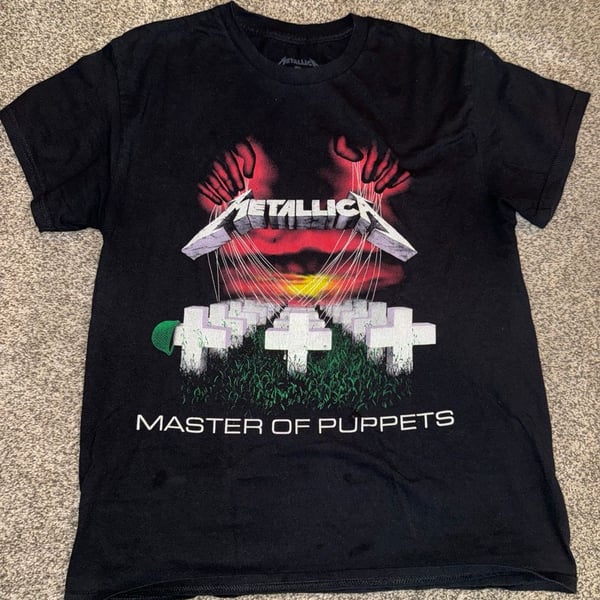 Metallica Master of Puppets T-Shirt Size M Black Rock Band Graphic Tee