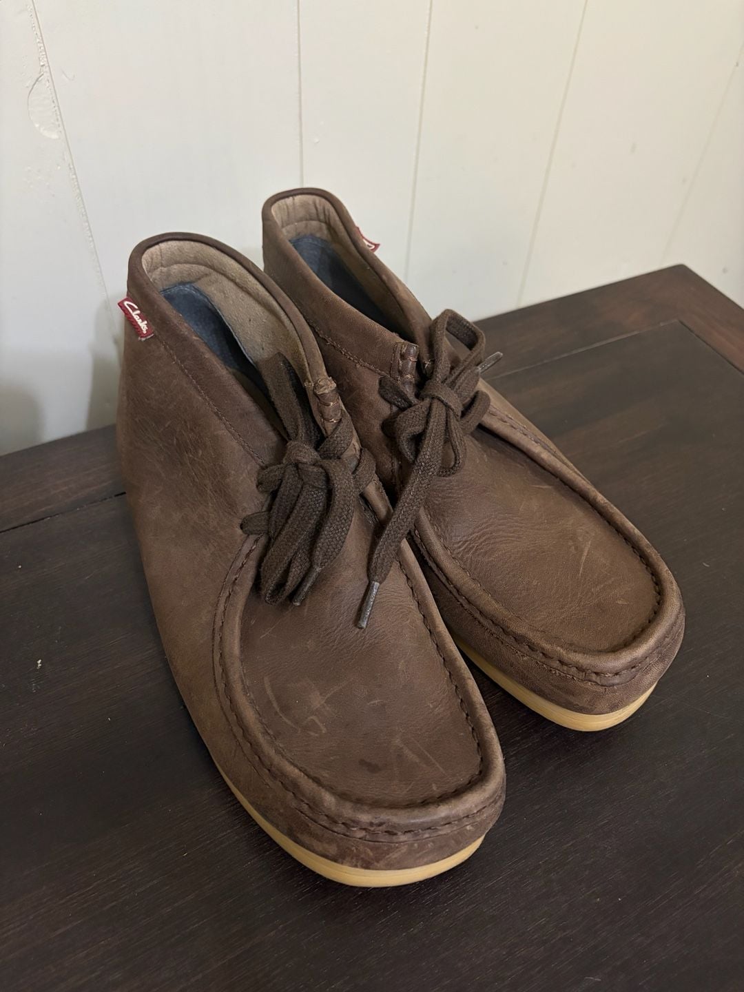 Clarks Originals Wallabee Brown Leather Classic Gum Sole Chukka Boot Size 6 mens 8