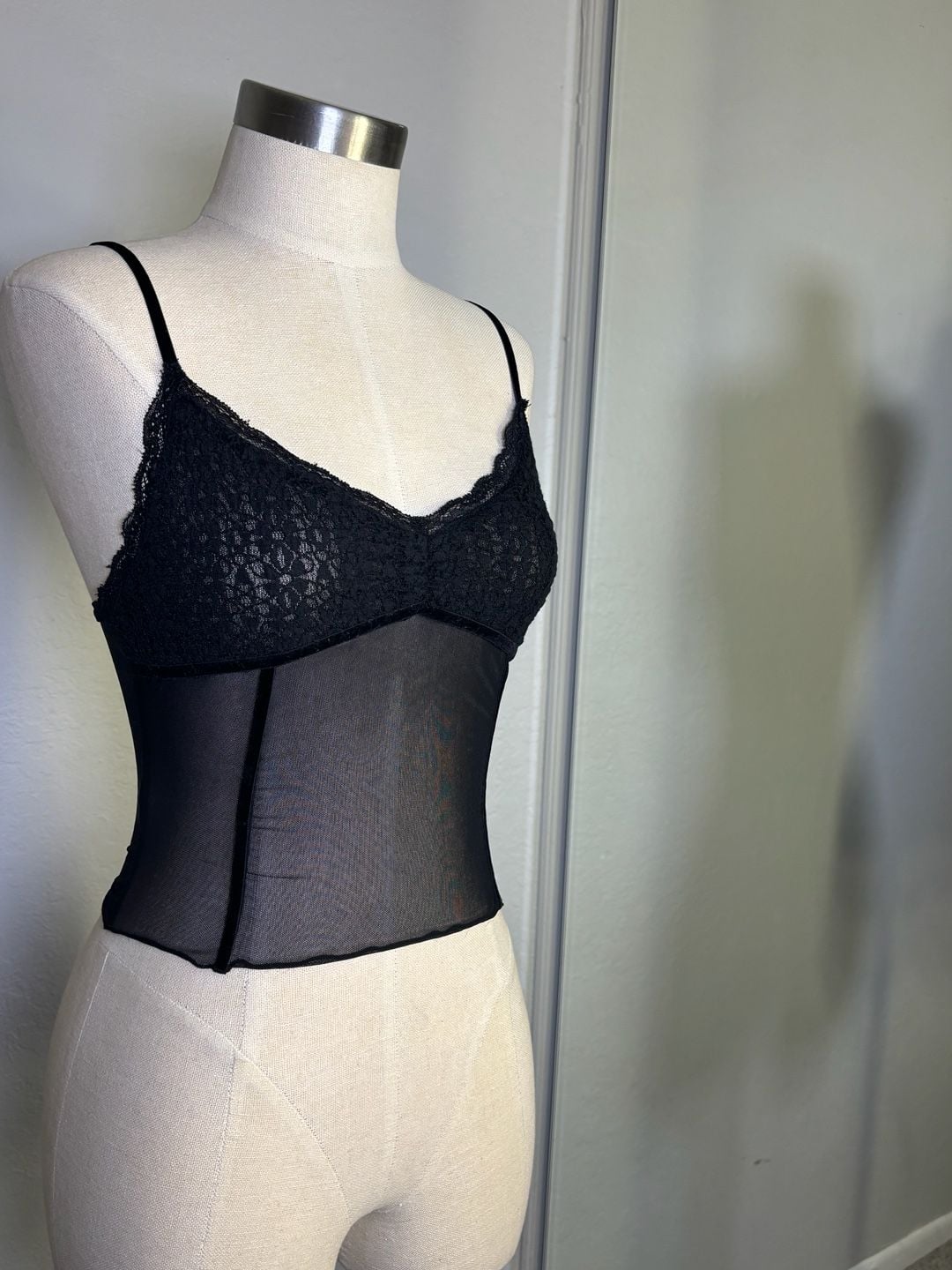 Kimchi Blue Lace Mesh Corset Top Black 7