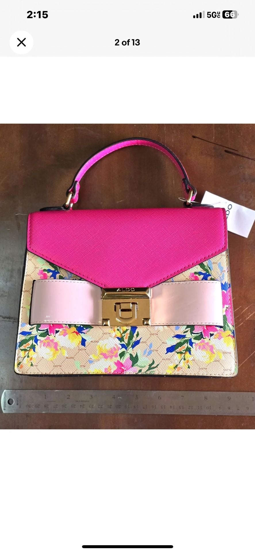 Aldo Floral Top Handle Crossbody Bag Pink Multi 2