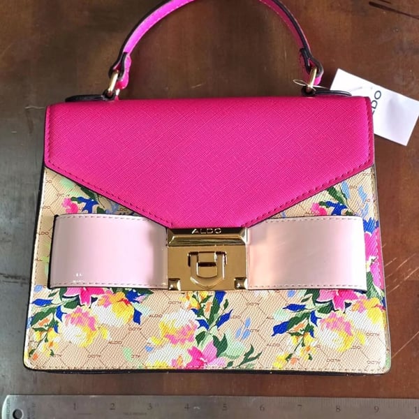 Aldo Floral Top Handle Crossbody Bag Pink Multi