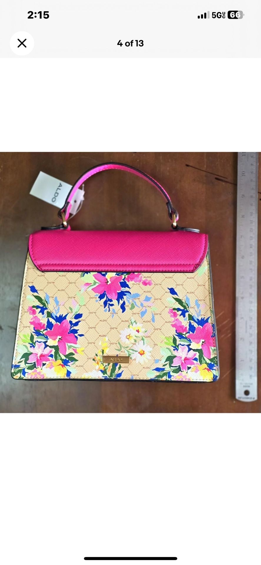Aldo Floral Top Handle Crossbody Bag Pink Multi 5