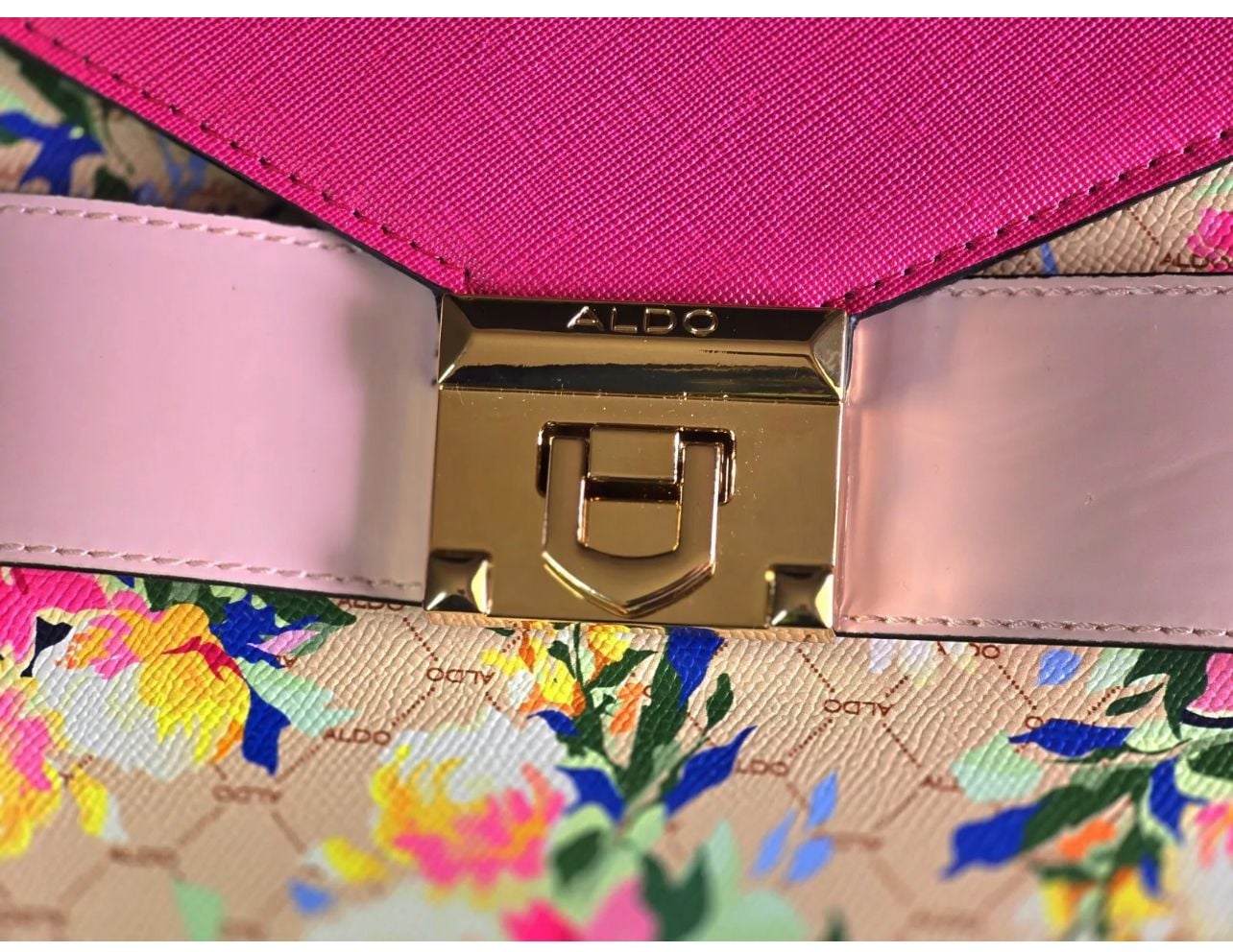 Aldo Floral Top Handle Crossbody Bag Pink Multi 10
