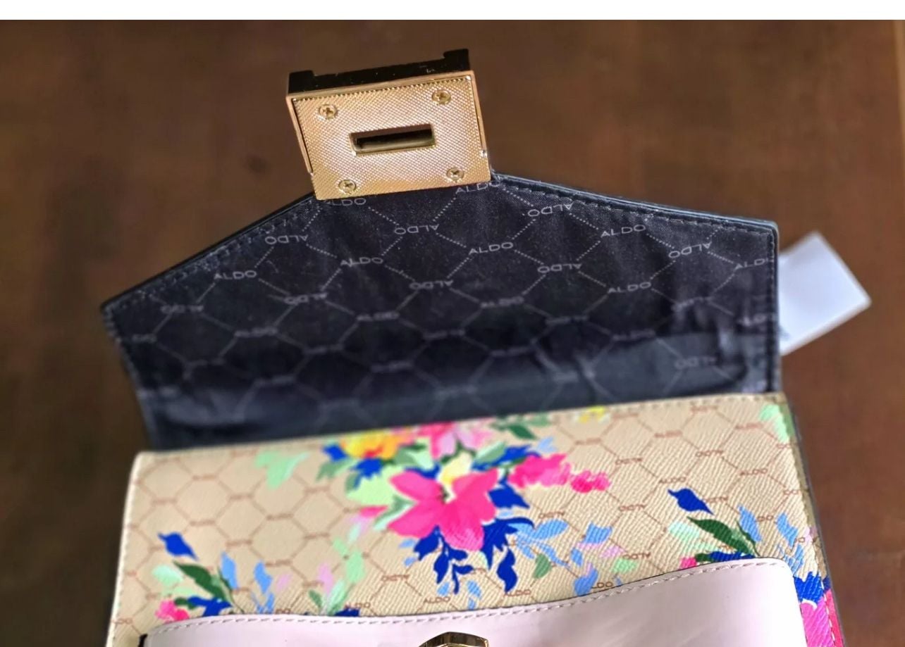 Aldo Floral Top Handle Crossbody Bag Pink Multi 12