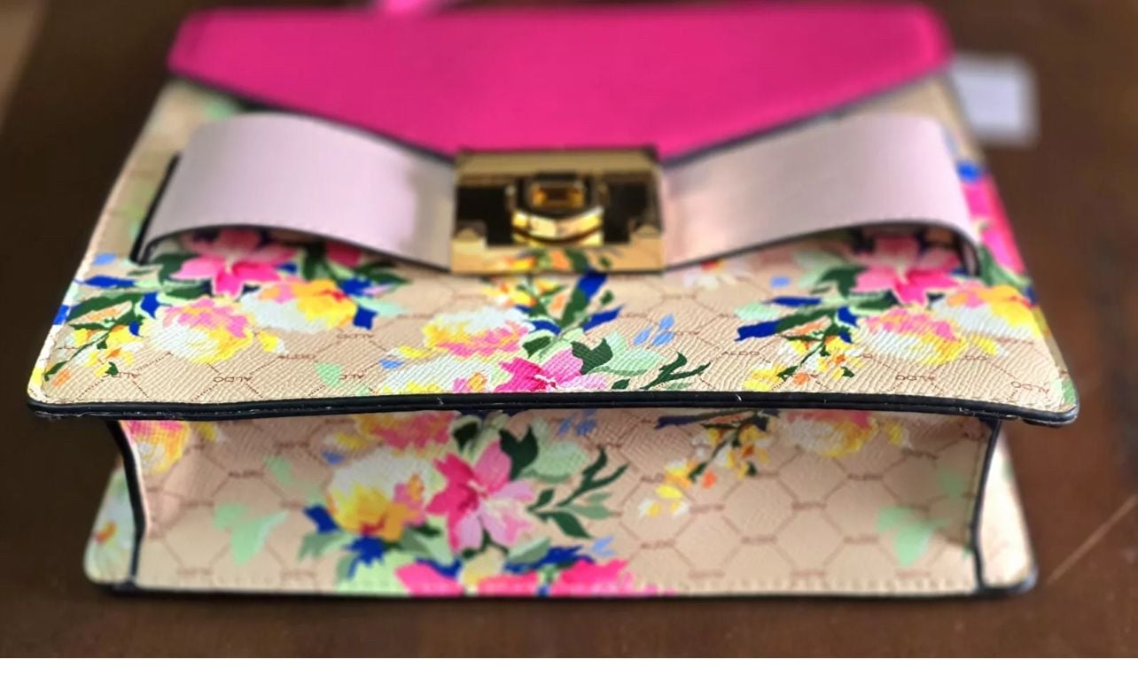 Aldo Floral Top Handle Crossbody Bag Pink Multi 9