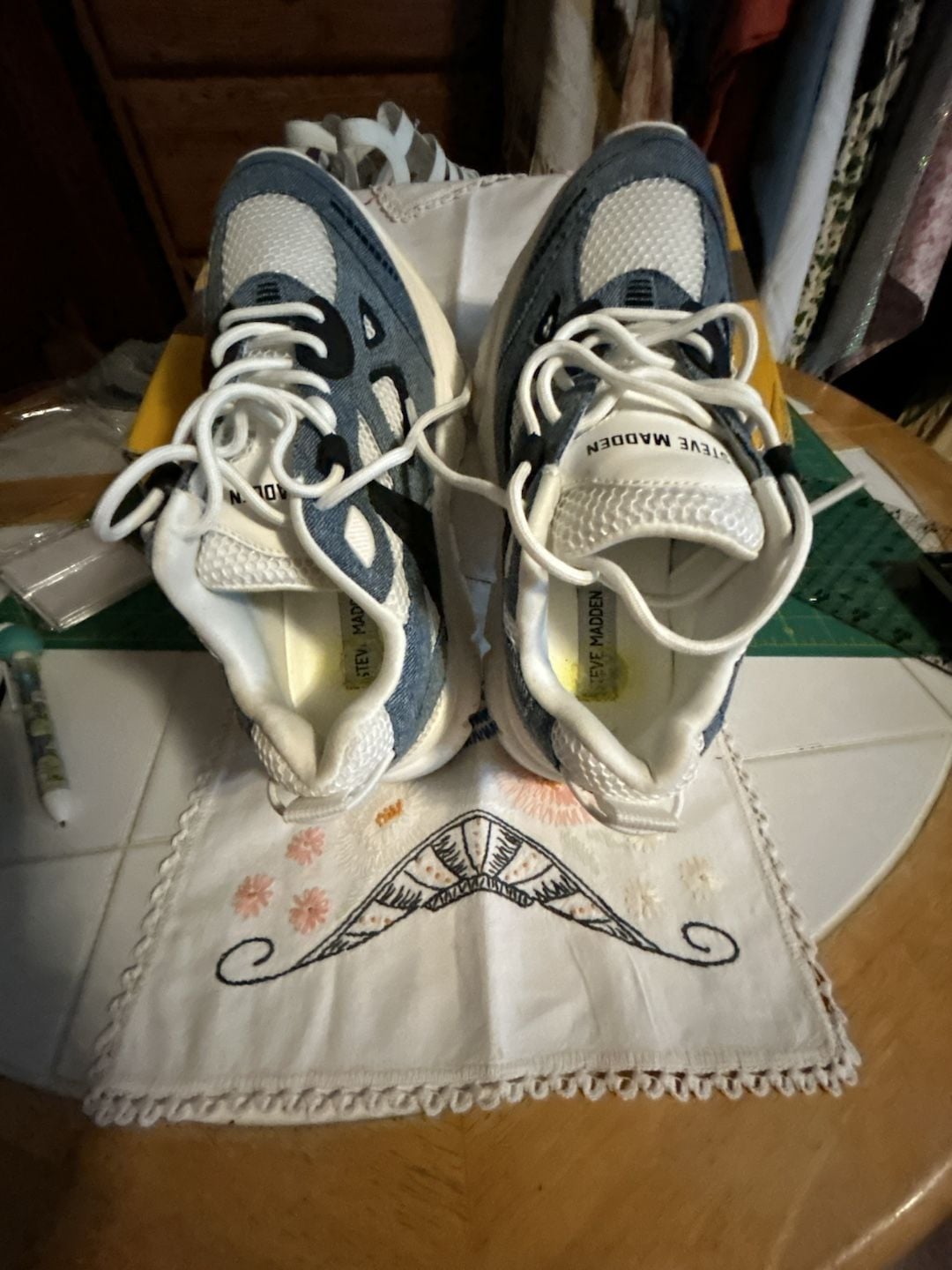 Steve Madden Clydie white denim jeans multi 2