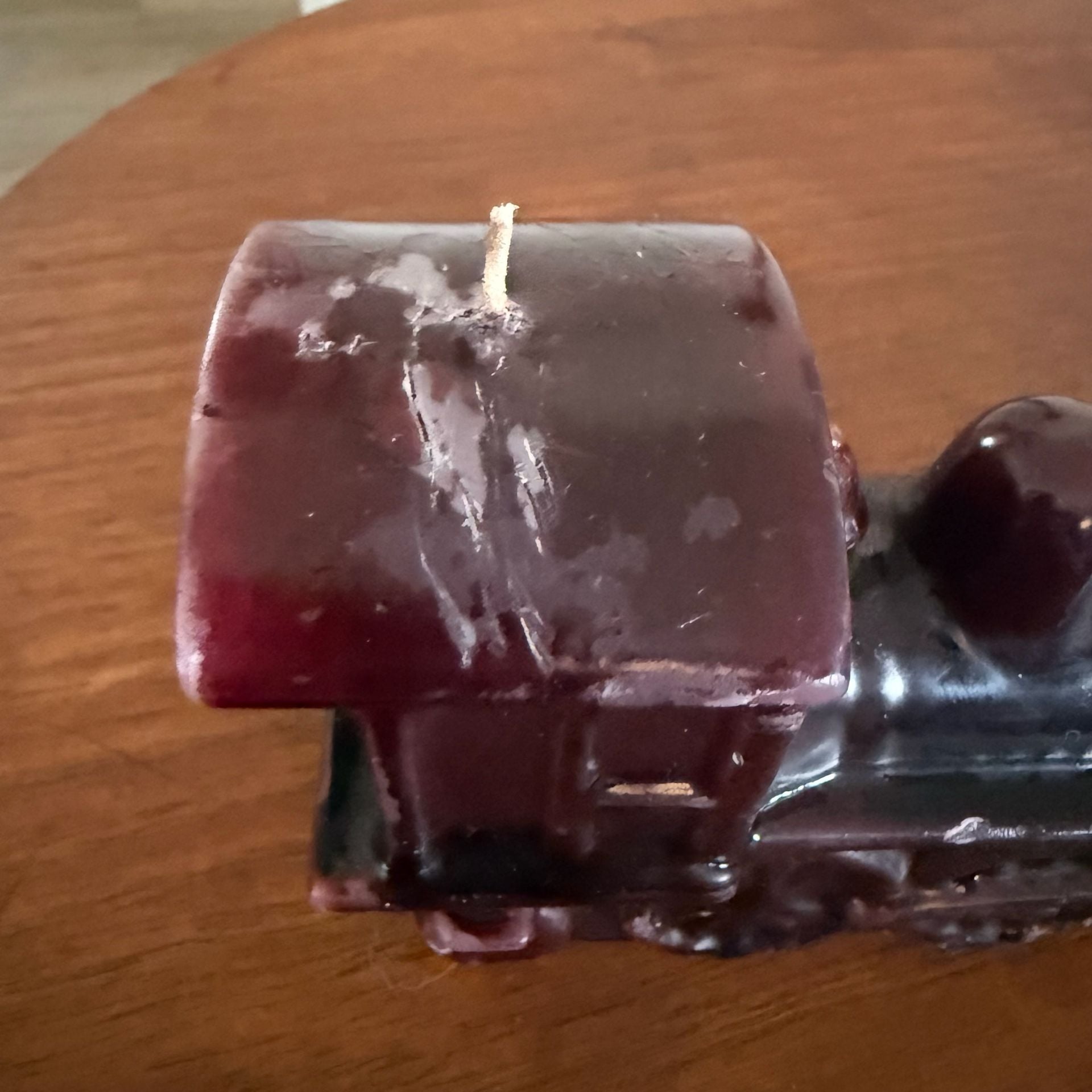 Vintage Locomotive Train Shaped Wax Candle Purple 3